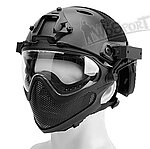 點一下即可放大預覽 -- [M號-黑色]-WOSPORT HL-26 領航者鋼網頭盔面罩 護嘴 TPU+PC+鋼網