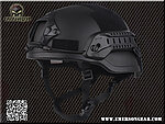 點一下即可放大預覽 -- EmersonGear 愛默生 ACH MICH 行動特別版 戰術頭盔【黑色】EM8980 (生存遊戲 自行車 越野車)