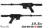 點一下即可放大預覽 -- [14.5吋]-ESD M4 ER-15 全金屬瓦斯槍 VFC GBB系統 7075鋁製鍛造槍身 超強後座力