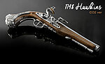 點一下即可放大預覽 -- [Co2版]-HFC 6mm 喬治•華盛頓 燧發槍1748 Hawkins 全金屬手槍，火繩槍 仿木槍身 美國獨立 骨董 擺飾 海盜槍~501SN