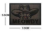 點一下即可放大預覽 -- MEOWDY 牛仔貓 貓咪刺繡臂章5.5x7.5cm 士氣章 魔鬼氈 魔術貼